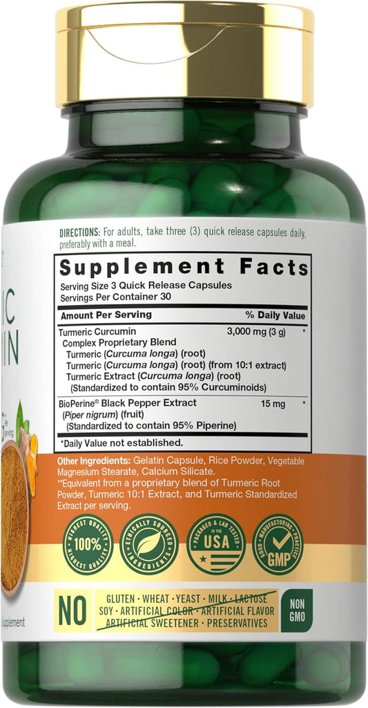 Curcuma Curcumin Turmeric 3000mg 90 Capsulas