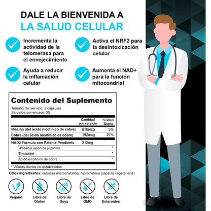 NICOTINAMIDA RIBOSIDA NAD ANTIENVEJECIMIENTO