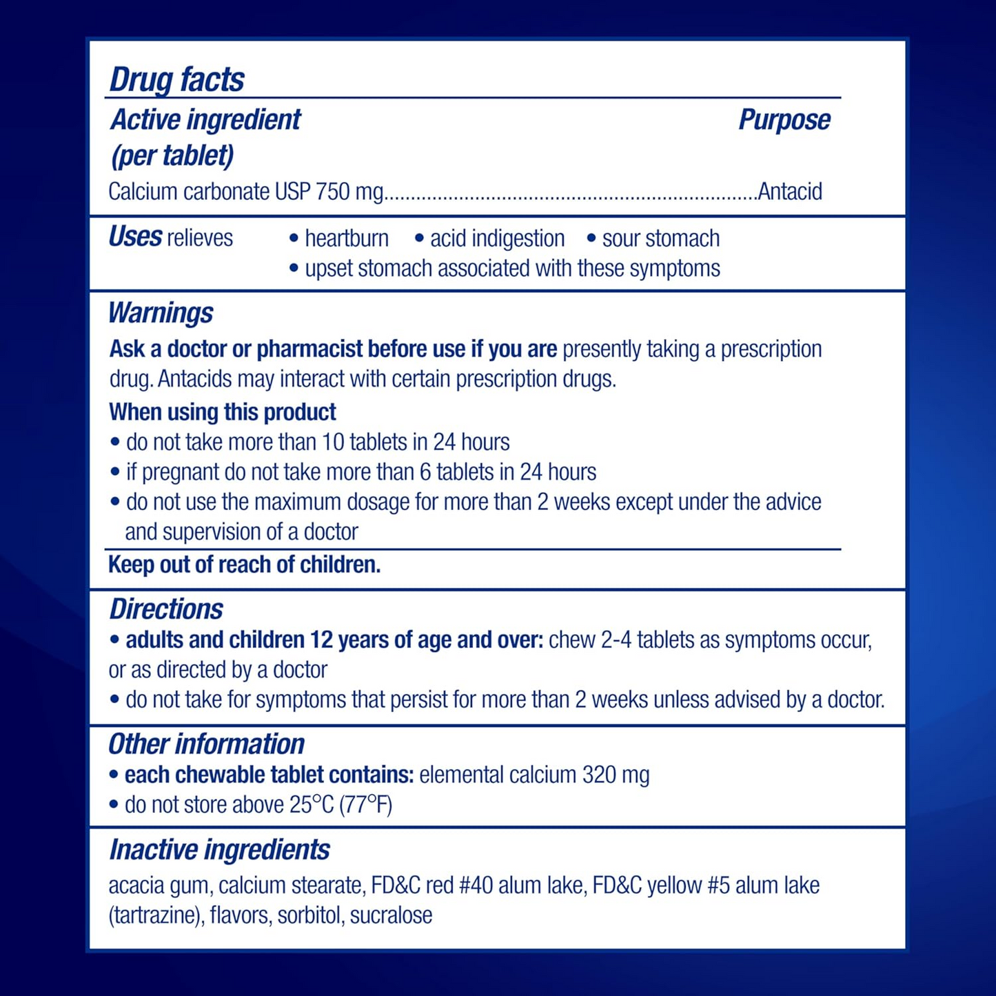 ANTIÁCIDO TUMS SIN AZUCAR 80 TABLETAS