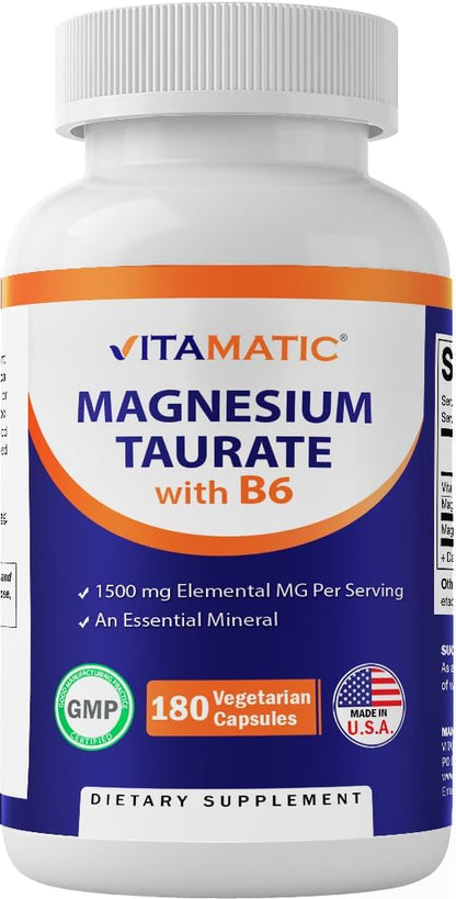 Taurato de magnesio 1500mg 180 cápsulas