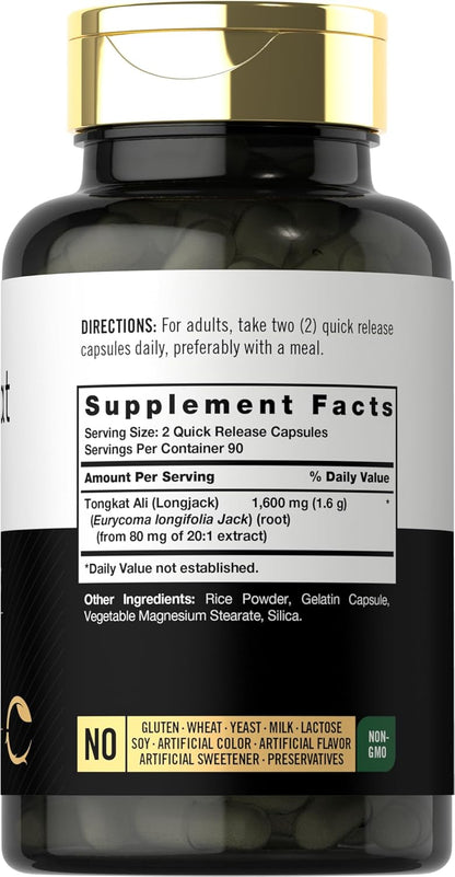 Tongkat Ali Longjack 1600mg 180 Capsulas