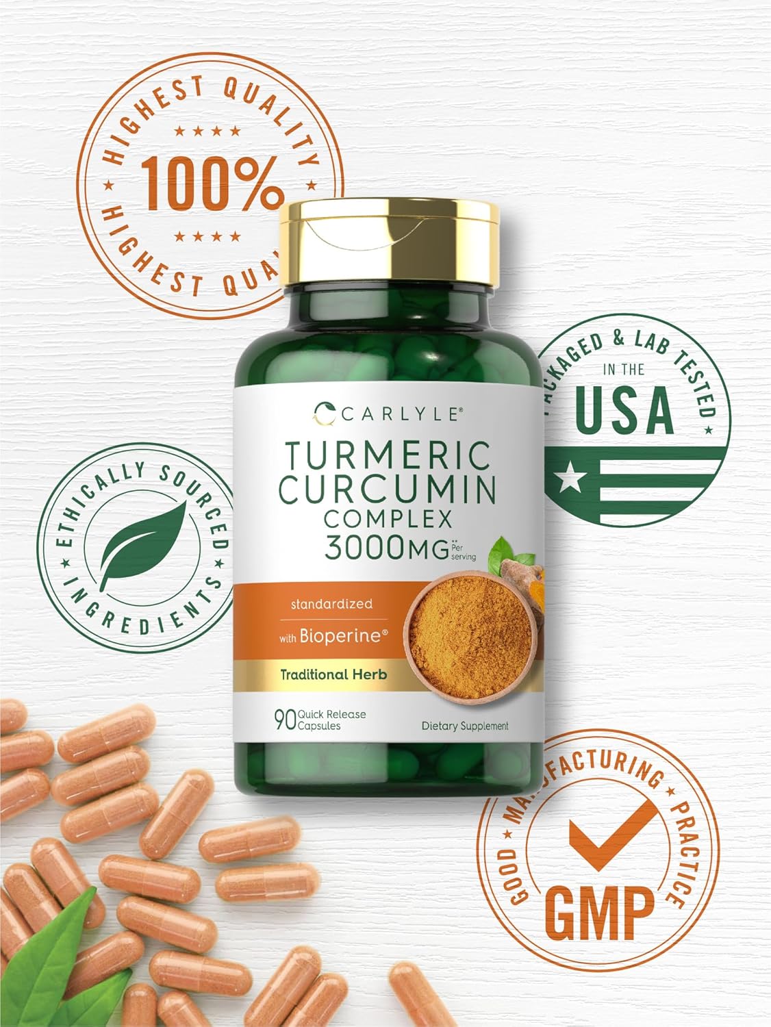 Curcuma Curcumin Turmeric 3000mg 90 Capsulas