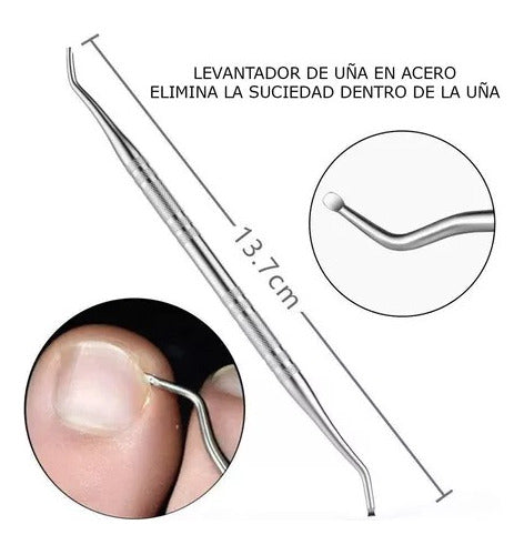 Set Para Uñas Encarnadas Kit De Manicure Pedicure 12 Piezas