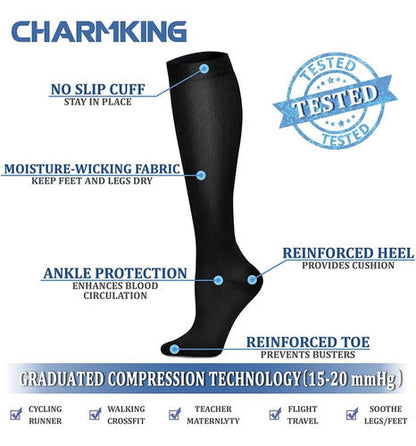 Media Compresión Anti Varices Circulación 15-20 Mujer Hombre blanca