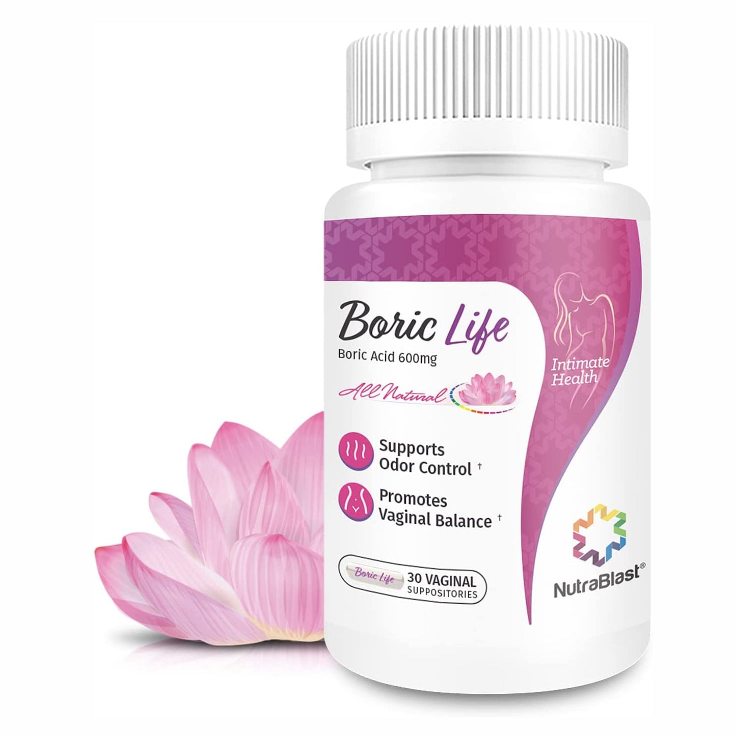 Ovulos Vaginales Acido Borico - 30 Unids, 600 Mg - 100% Puro